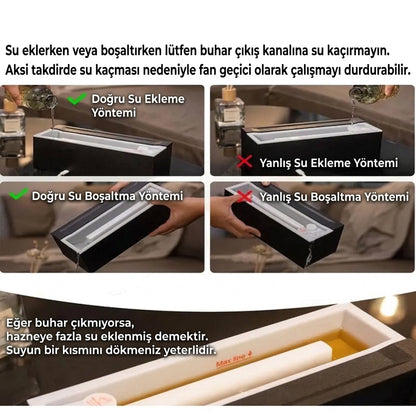 Lüks Şömine Efektli Alevli Hava Nemlendirici